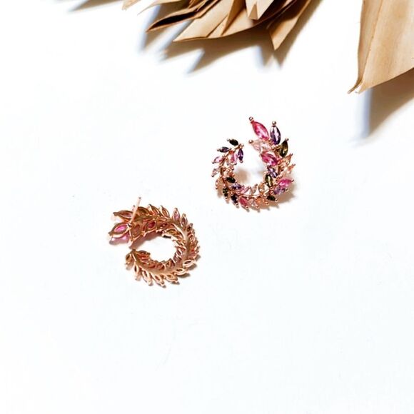 Flower leaf earrings #657 - Picture 5 of 6